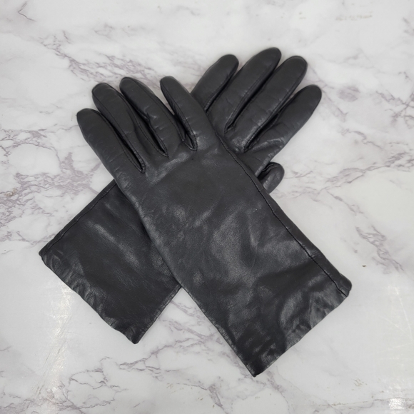 Isotoner Black Leather Driving Gloves with Cashmere Lining ARIS 115 - Picture 2 of 14
